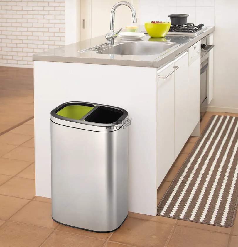 Cubo de reciclaje de acero inoxidable 2x20L OLI-Cube